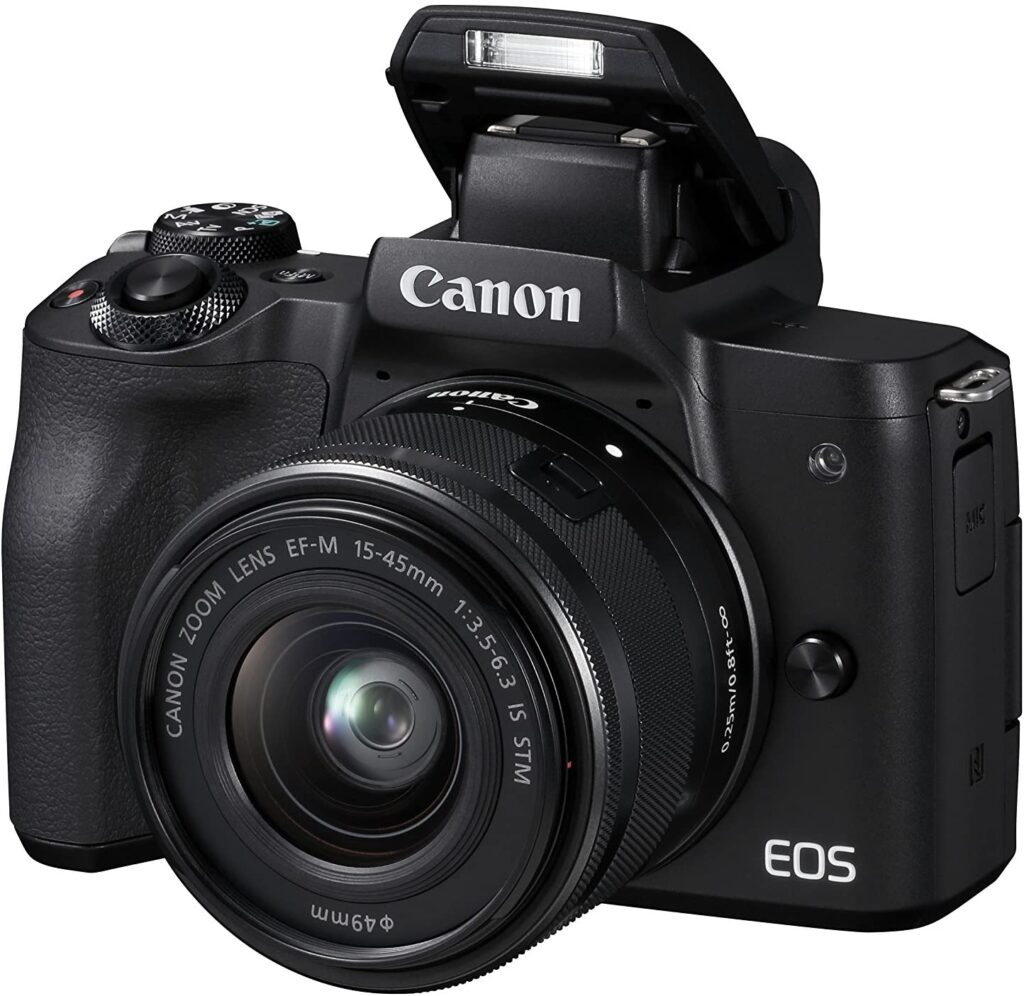 Canon M50 vista en perspectiva